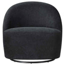 Leon Chenille Upholstered Swivel Accent Chair Black - Home & Sleep Outlet