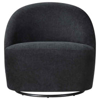 Leon Chenille Upholstered Swivel Accent Chair Black - Home & Sleep Outlet