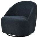 Leon Chenille Upholstered Swivel Accent Chair Black - Home & Sleep Outlet