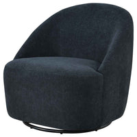 Leon Chenille Upholstered Swivel Accent Chair Black - Home & Sleep Outlet