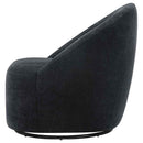 Leon Chenille Upholstered Swivel Accent Chair Black - Home & Sleep Outlet