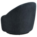 Leon Chenille Upholstered Swivel Accent Chair Black - Home & Sleep Outlet