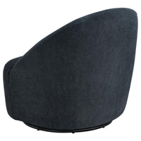 Leon Chenille Upholstered Swivel Accent Chair Black - Home & Sleep Outlet
