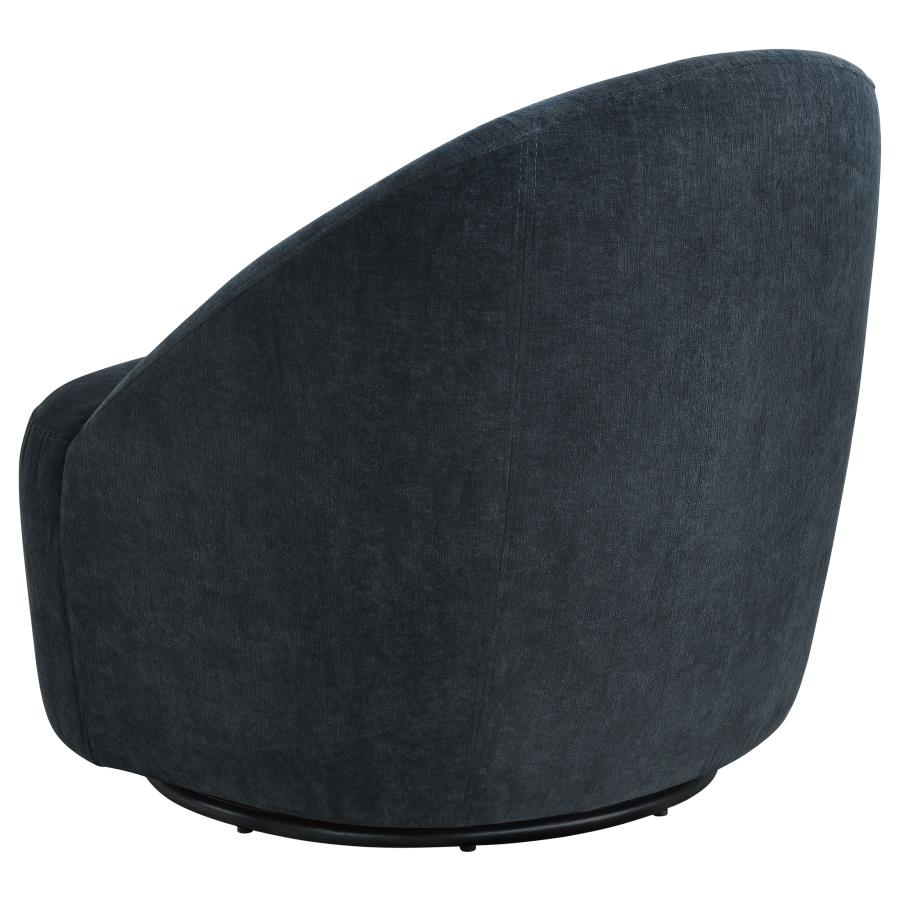 Leon Chenille Upholstered Swivel Accent Chair Black - Home & Sleep Outlet