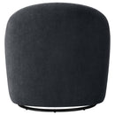 Leon Chenille Upholstered Swivel Accent Chair Black - Home & Sleep Outlet