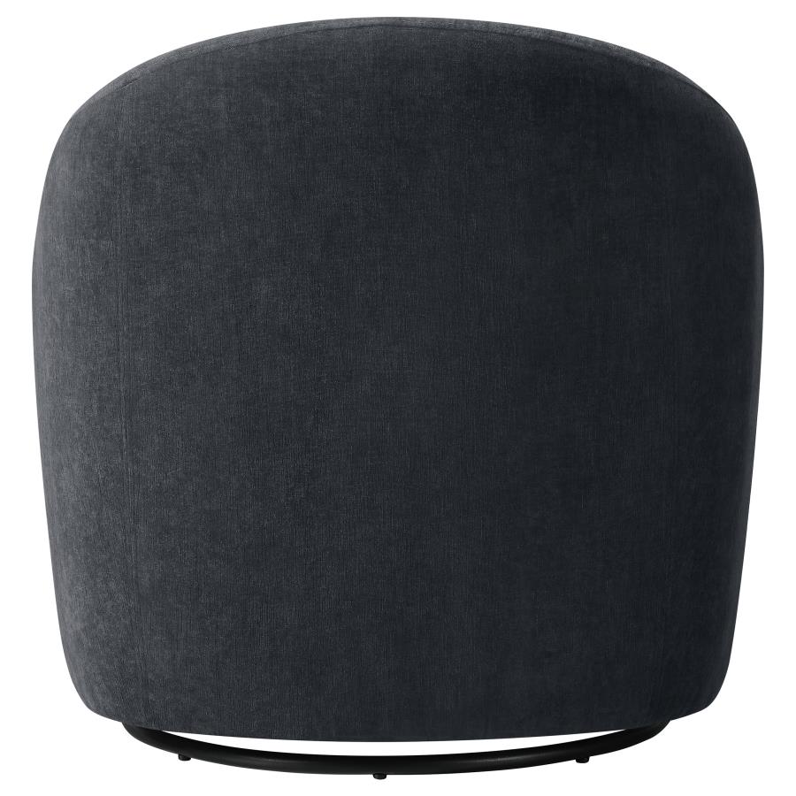 Leon Chenille Upholstered Swivel Accent Chair Black - Home & Sleep Outlet