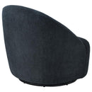 Leon Chenille Upholstered Swivel Accent Chair Black - Home & Sleep Outlet