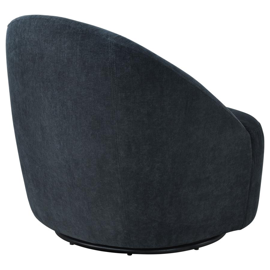 Leon Chenille Upholstered Swivel Accent Chair Black - Home & Sleep Outlet