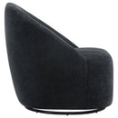 Leon Chenille Upholstered Swivel Accent Chair Black - Home & Sleep Outlet