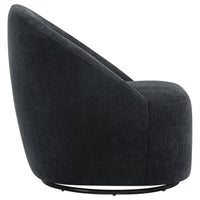 Leon Chenille Upholstered Swivel Accent Chair Black - Home & Sleep Outlet