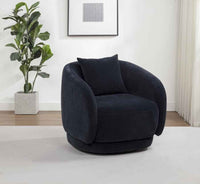 Arnaud Chenille Upholstered Swivel Accent Chair Navy - Home & Sleep Outlet