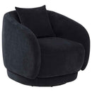 Arnaud Chenille Upholstered Swivel Accent Chair Navy - Home & Sleep Outlet