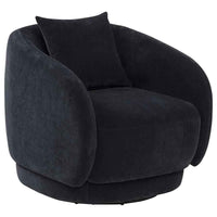 Arnaud Chenille Upholstered Swivel Accent Chair Navy - Home & Sleep Outlet