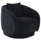 Home & Sleep Outlet - Arnaud Chenille Upholstered Swivel Accent Chair Navy