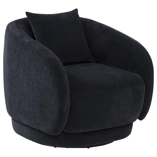 Home & Sleep Outlet - Arnaud Chenille Upholstered Swivel Accent Chair Navy