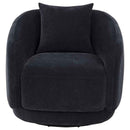 Arnaud Chenille Upholstered Swivel Accent Chair Navy - Home & Sleep Outlet