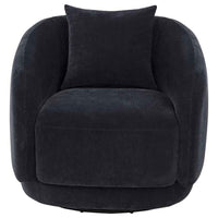 Arnaud Chenille Upholstered Swivel Accent Chair Navy - Home & Sleep Outlet