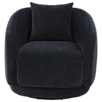 Home & Sleep Outlet - Arnaud Chenille Upholstered Swivel Accent Chair Navy