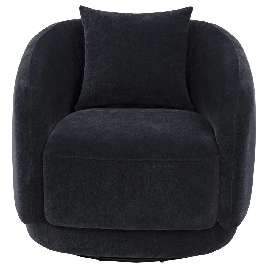 Home & Sleep Outlet - Arnaud Chenille Upholstered Swivel Accent Chair Navy