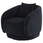 Home & Sleep Outlet - Arnaud Chenille Upholstered Swivel Accent Chair Navy