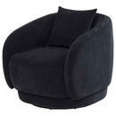 Arnaud Chenille Upholstered Swivel Accent Chair Navy - Home & Sleep Outlet