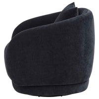 Arnaud Chenille Upholstered Swivel Accent Chair Navy - Home & Sleep Outlet