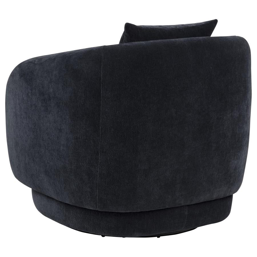 Home & Sleep Outlet - Arnaud Chenille Upholstered Swivel Accent Chair Navy