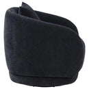 Arnaud Chenille Upholstered Swivel Accent Chair Navy - Home & Sleep Outlet