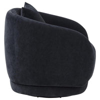Arnaud Chenille Upholstered Swivel Accent Chair Navy - Home & Sleep Outlet