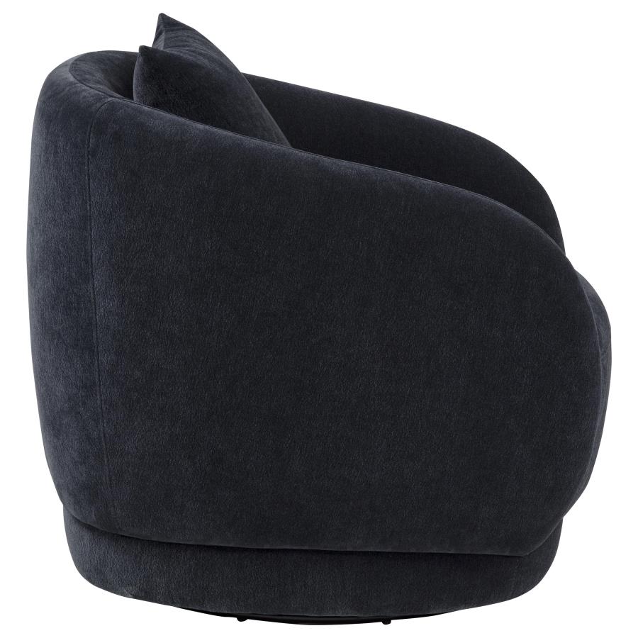 Home & Sleep Outlet - Arnaud Chenille Upholstered Swivel Accent Chair Navy