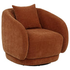 Home & Sleep Outlet - Arnaud Chenille Upholstered Swivel Accent Chair Burnt Orange