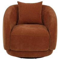 Arnaud Chenille Upholstered Swivel Accent Chair Burnt Orange - Home & Sleep Outlet