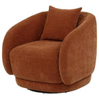 Home & Sleep Outlet - Arnaud Chenille Upholstered Swivel Accent Chair Burnt Orange