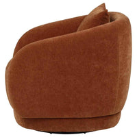 Arnaud Chenille Upholstered Swivel Accent Chair Burnt Orange - Home & Sleep Outlet