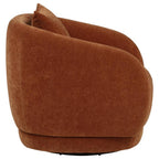 Home & Sleep Outlet - Arnaud Chenille Upholstered Swivel Accent Chair Burnt Orange