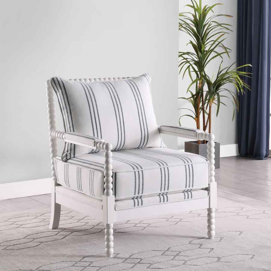 Blanchett Upholstered Bobbin Accent Chair White - Home & Sleep Outlet