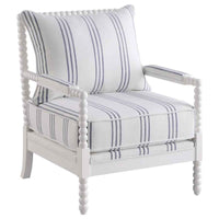 Blanchett Upholstered Bobbin Accent Chair White - Home & Sleep Outlet