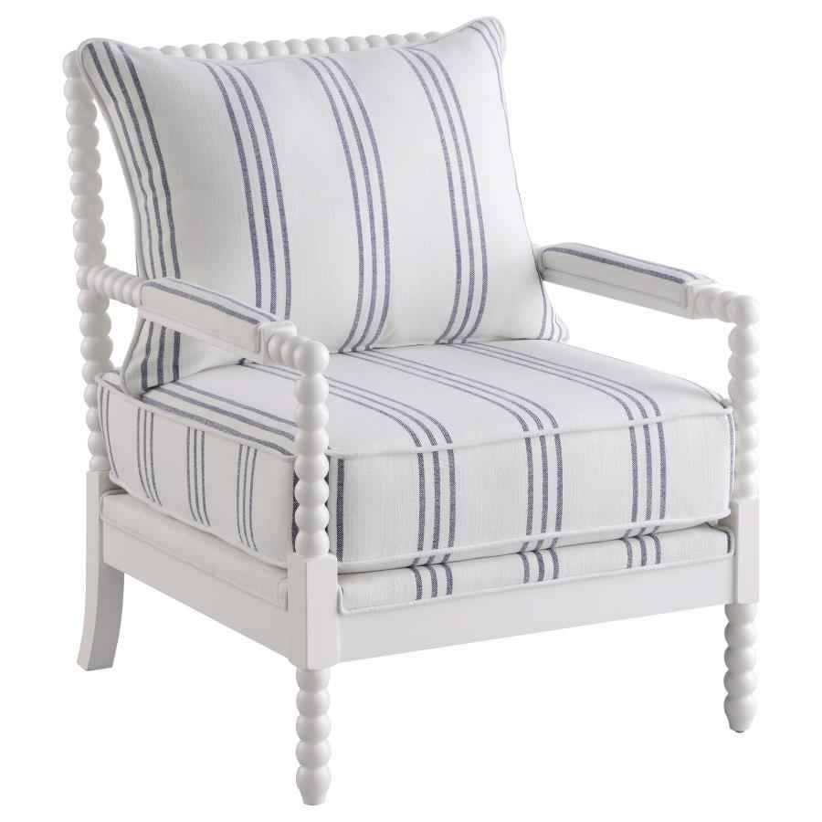 Blanchett Upholstered Bobbin Accent Chair White - Home & Sleep Outlet