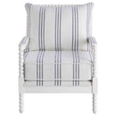 Blanchett Upholstered Bobbin Accent Chair White - Home & Sleep Outlet