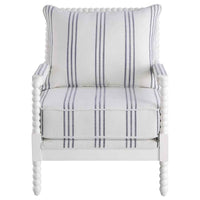 Blanchett Upholstered Bobbin Accent Chair White - Home & Sleep Outlet