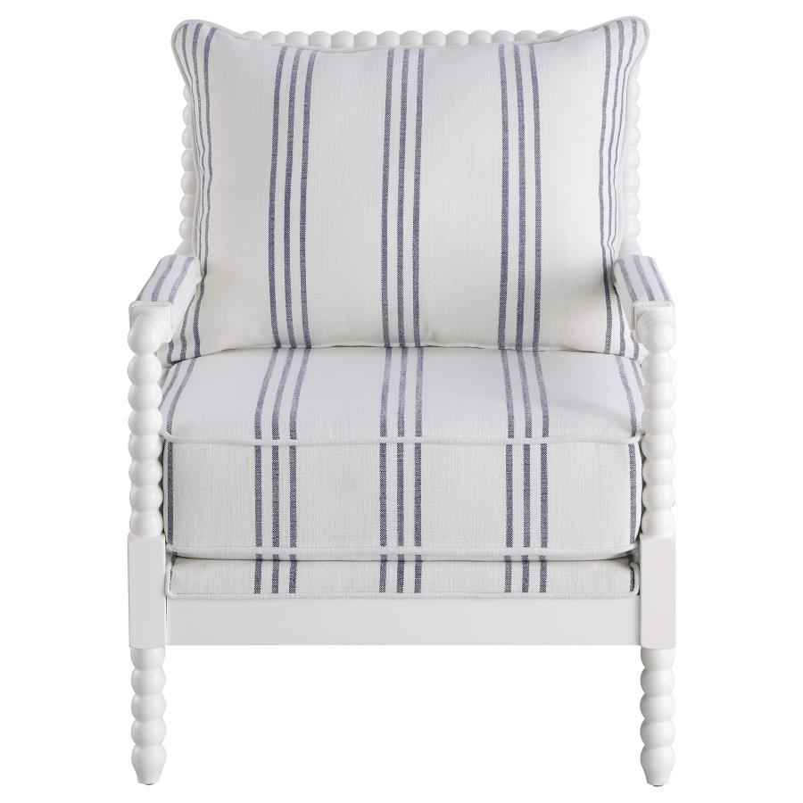Blanchett Upholstered Bobbin Accent Chair White - Home & Sleep Outlet