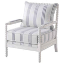 Blanchett Upholstered Bobbin Accent Chair White - Home & Sleep Outlet