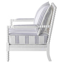 Blanchett Upholstered Bobbin Accent Chair White - Home & Sleep Outlet