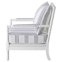 Blanchett Upholstered Bobbin Accent Chair White - Home & Sleep Outlet