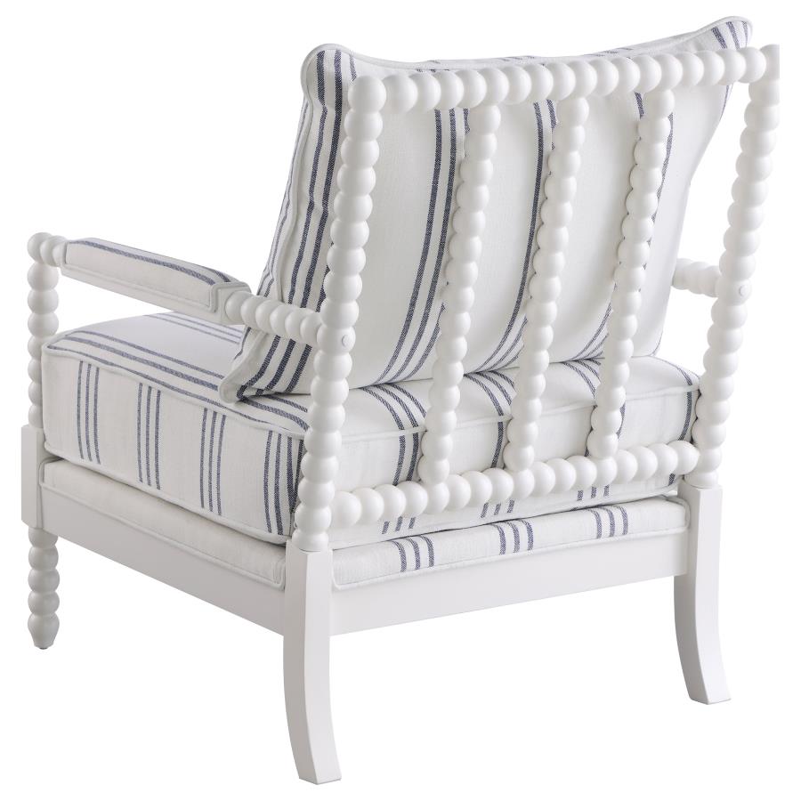 Blanchett Upholstered Bobbin Accent Chair White - Home & Sleep Outlet