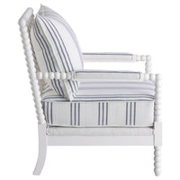 Blanchett Upholstered Bobbin Accent Chair White - Home & Sleep Outlet