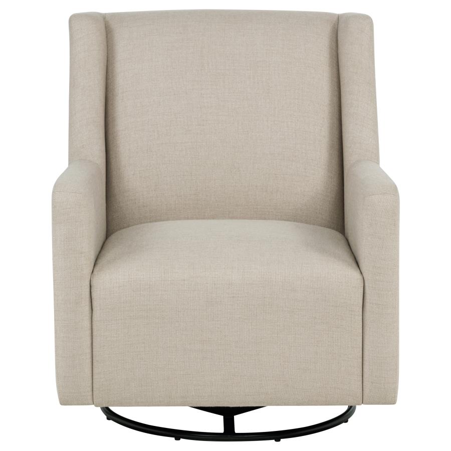 Home & Sleep Outlet - Sorrel Fabric Upholstered Swivel Glider Arm Chair Latte