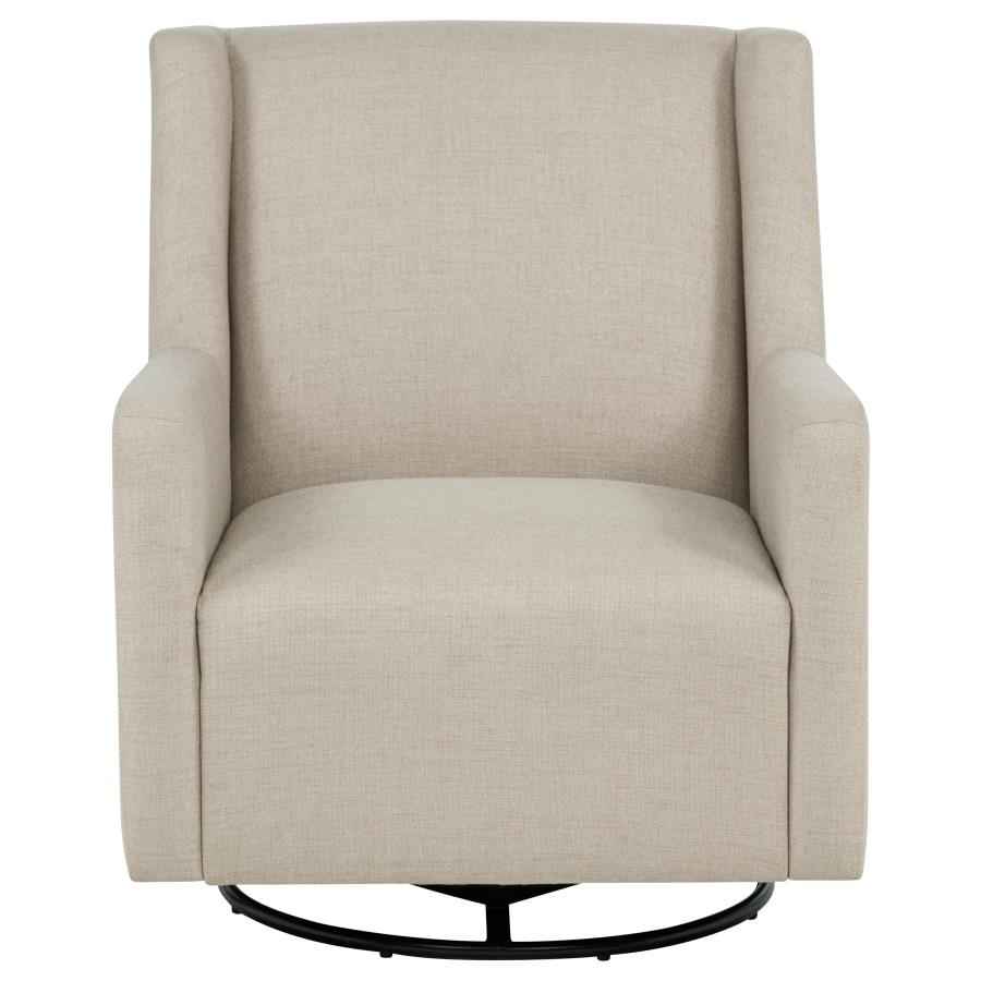 Sorrel Fabric Upholstered Swivel Glider Arm Chair Latte - Home & Sleep Outlet
