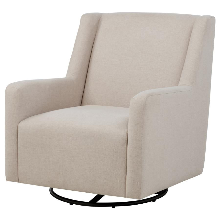 Home & Sleep Outlet - Sorrel Fabric Upholstered Swivel Glider Arm Chair Latte
