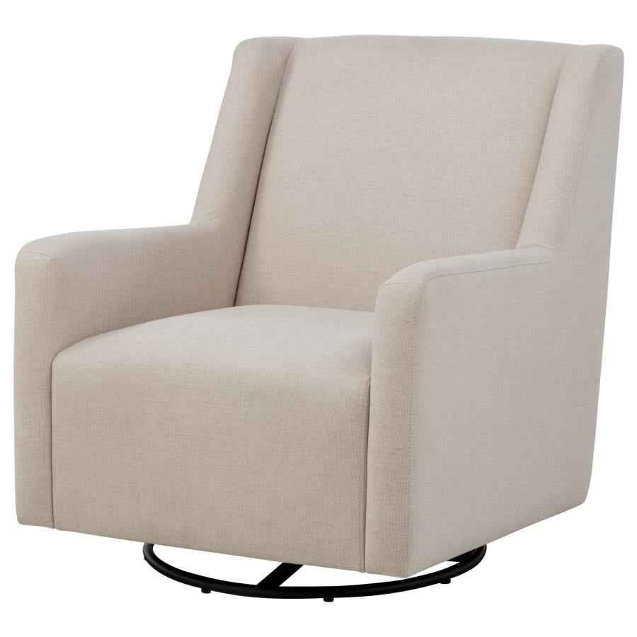 Sorrel Fabric Upholstered Swivel Glider Arm Chair Latte - Home & Sleep Outlet